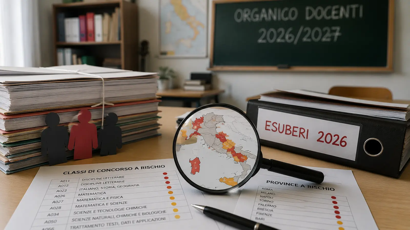 Esuberi 2026, ecco le classi di concorso e le province a rischio in vista di settembre