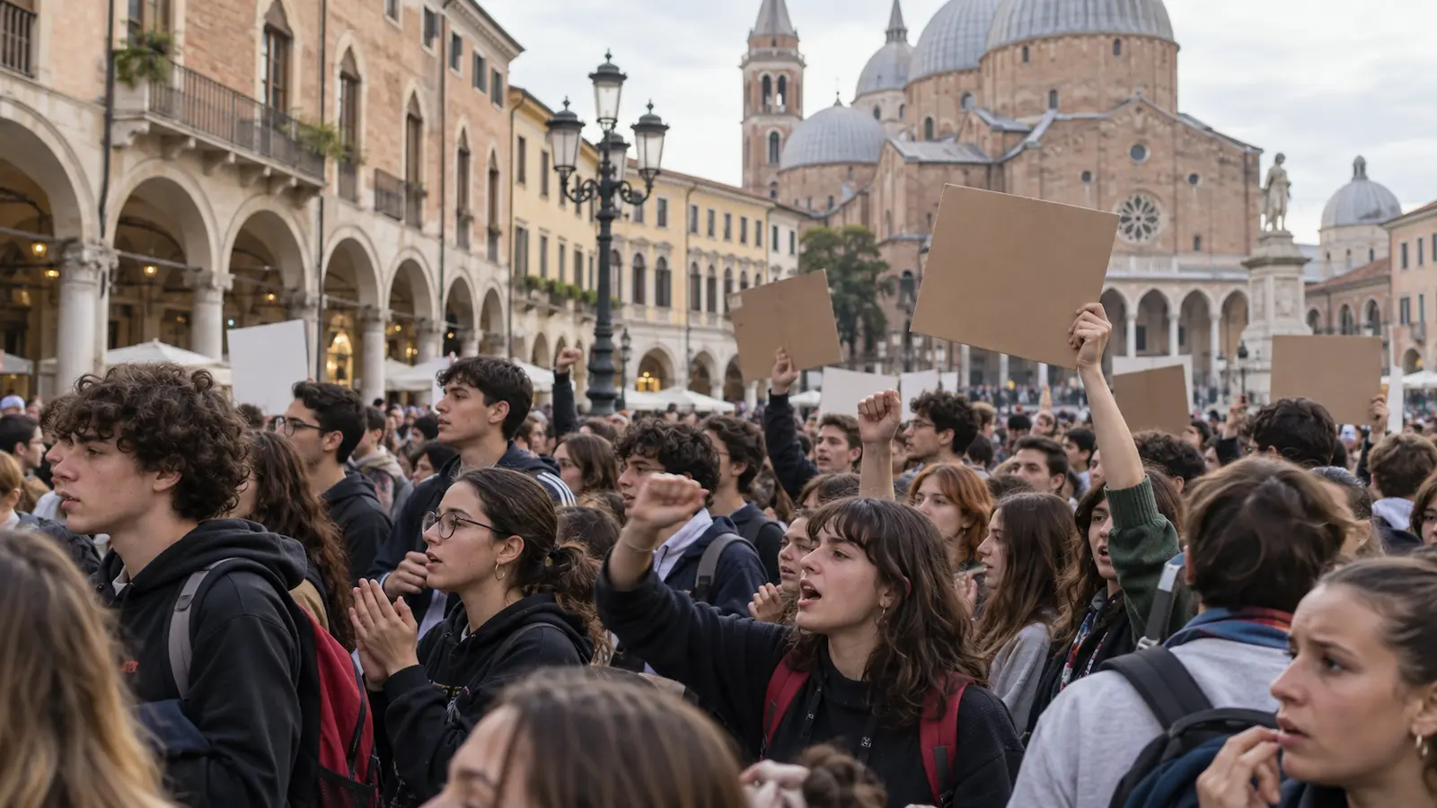 Studenti in piazza: tensione a Padova, bruciata foto di Valditara